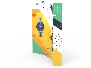8ft Curved Expanding pop up display stand with front graphic printing - view 3