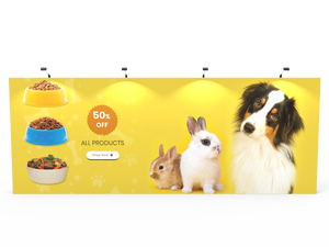 20ft Straight Expanding pop up display stand with front graphic printing - view 2
