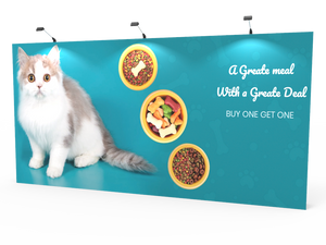 15ft Straight Expanding pop up display stand with front graphic printing