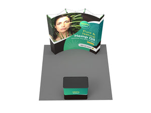8ft curved Expanding Pop Up Display Stand with Shipping Case to Podium - view 4