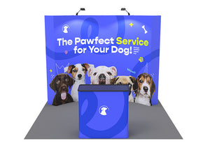 Curved - Medium 10ft - Pop Up Display Stand with Shipping Case to Podium - view 2