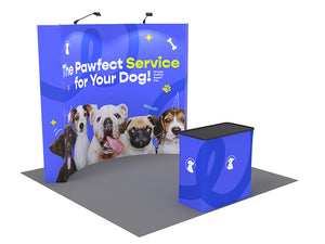Curved - Medium 10ft - Pop Up Display Stand with Shipping Case to Podium - view 3