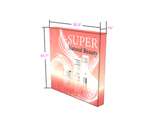 7.5ft Cube Free Standing Backlit Backwall - straight corner - view 6