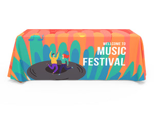 6ft Loose Fit Branded Printed 3-Sided Table Throw - view 2