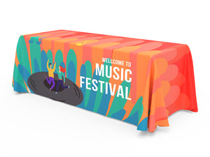 6ft Loose Fit Branded Printed 3-Sided Table Throw - view 3