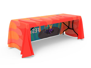 6ft Loose Fit Branded Printed 3-Sided Table Throw - view 4