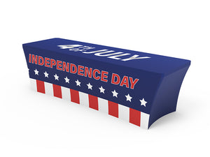 8ft Stretch Fit Branded Printing Table Cover with Open Back - view 3