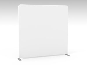 8ft straight tension fabric backdrop with Both sides White Fabric banner